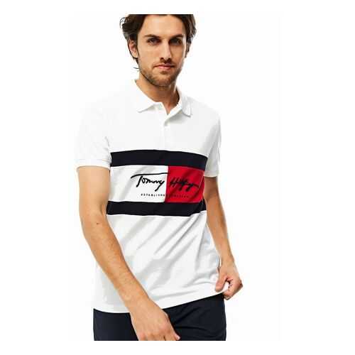 Футболка-поло мужская Tommy Hilfiger MW0MW14159 белая XL в H&M